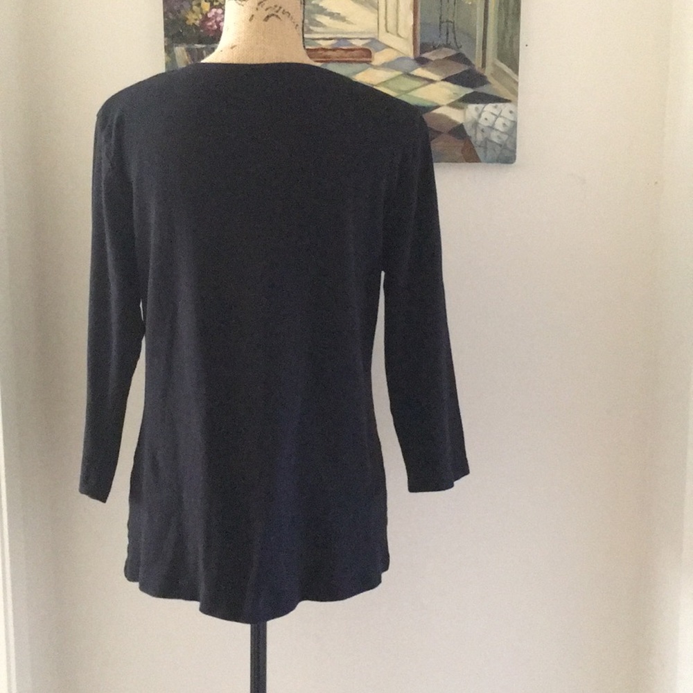 Croft and Barrow Scoop Neck with 3/4 Sleeve Tee - Picture 2 of 7